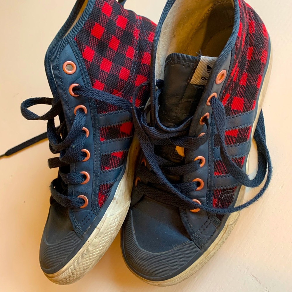 Adidas checkered print sneakers